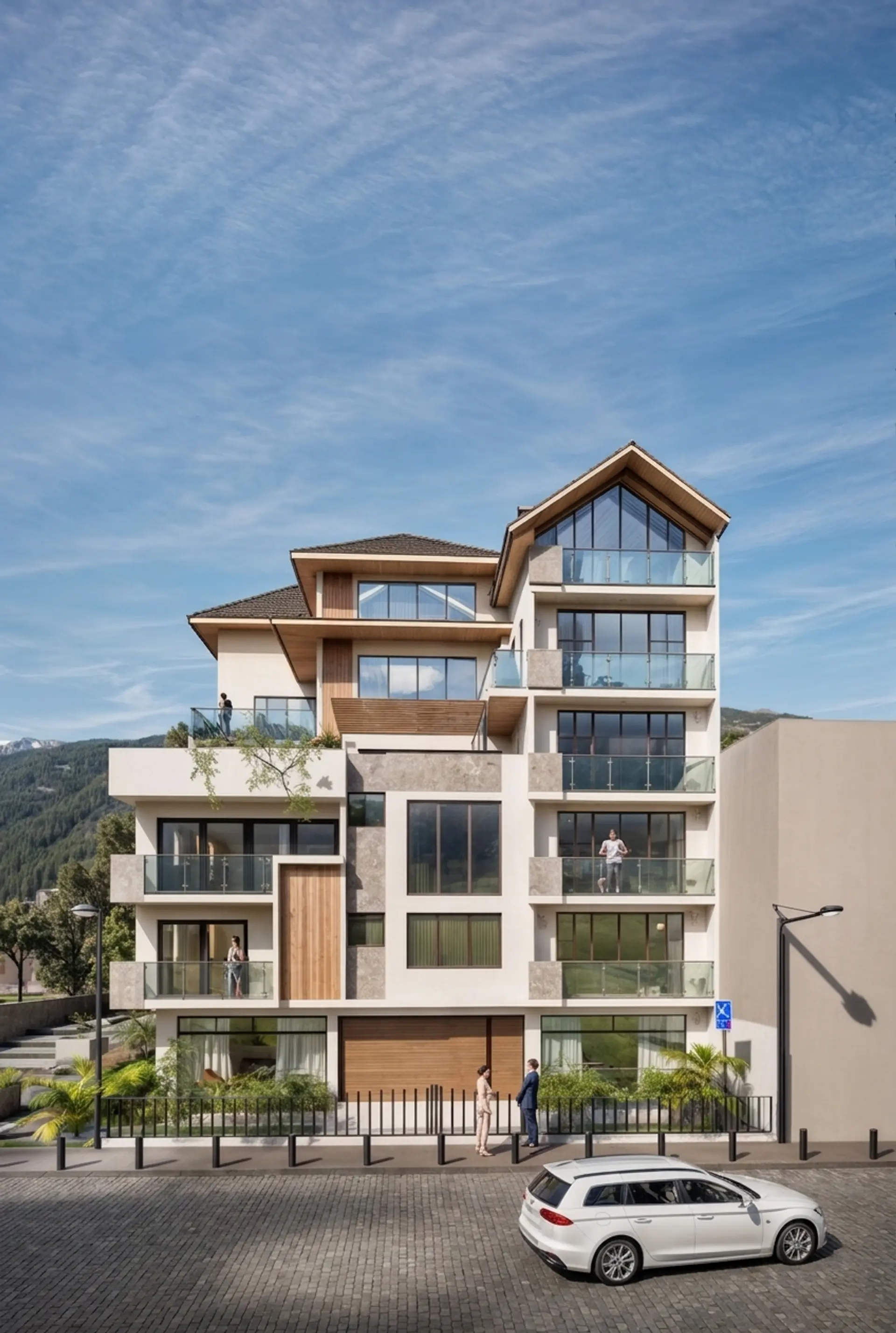 Haku project by Duncan David, exterior render of a hotel in Cusco, Peru